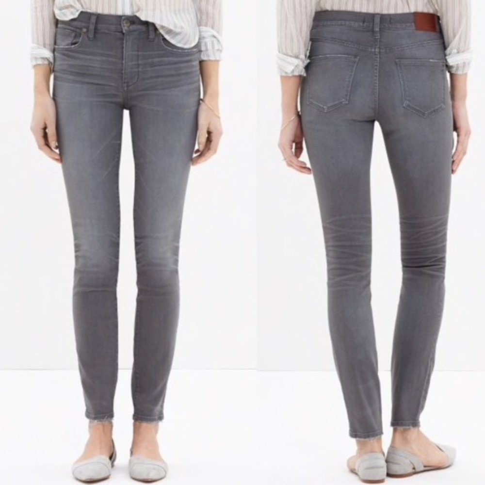 Gray Madewell high rise skinny ankle jeans